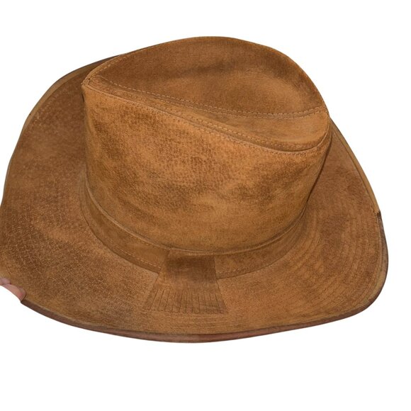 Resistol Accessories - Resistol Western self conforming tawny brown leather suede cowgirl cowboy hat